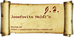 Josefovits Helén névjegykártya